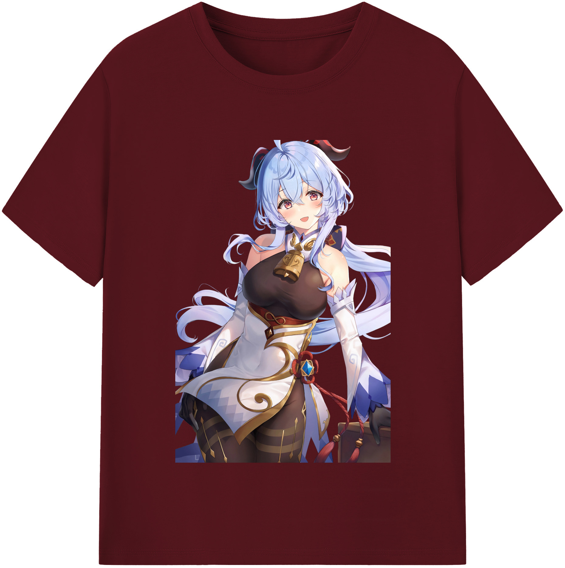 げんし神 甘雨 かんう genshin Ganyu 綿100％半袖Tシャツ（フロントプリント）